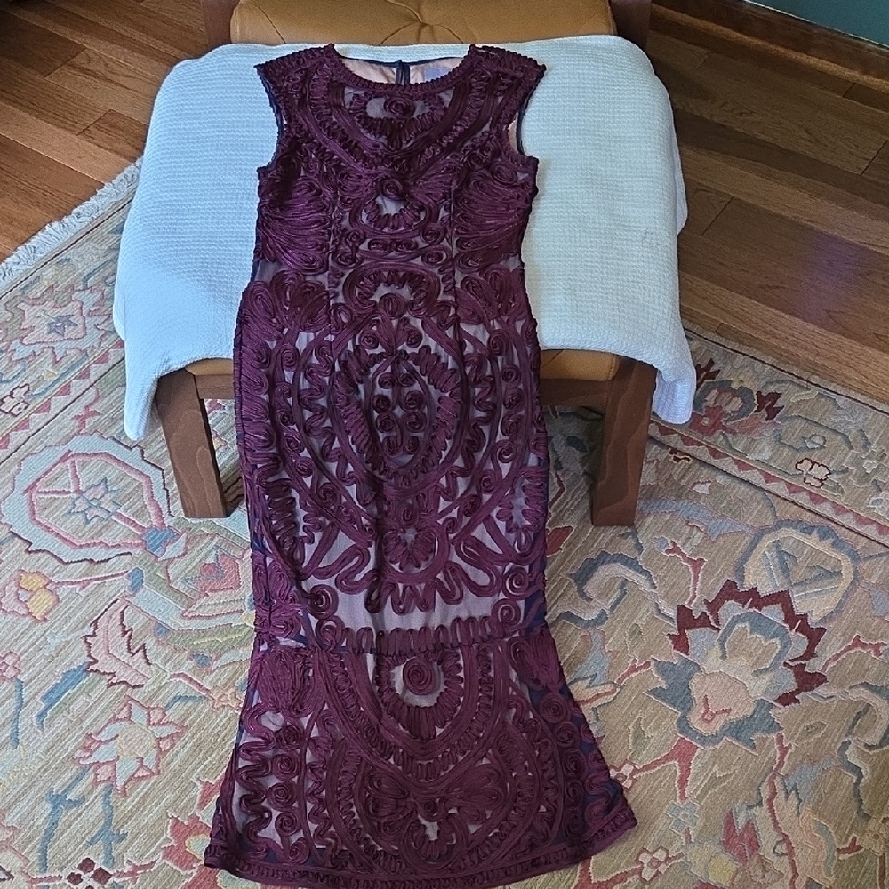 NWOT JS Collections Elegant Purple Lace Dress